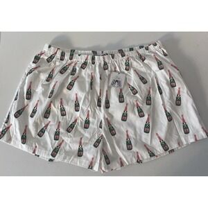 Toss Designs Pajama Lounge Shorts Womens Large Champagne Bottles 100% Cotton